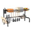 2 Tier Black Steel Adjustable Over the Sink Dish Drying Rack