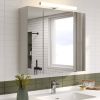 Wall Mounted Bathroom Mirror Medicine Cabinet with USB Ports and LED Light