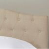 Twin Size Ivory Beige Fabric Upholstered Button Tufted Headboard