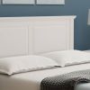 Full Traditional Solid Oak Wooden Platform Bed Frame with Headboard in White