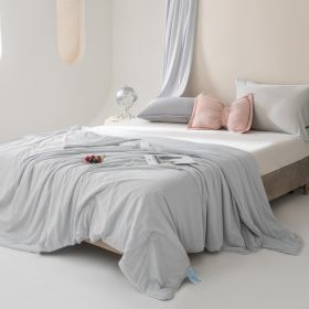 Machine Washable Ice Silk Summer Quilt (Option: Glacier Gray-150x 200cm)