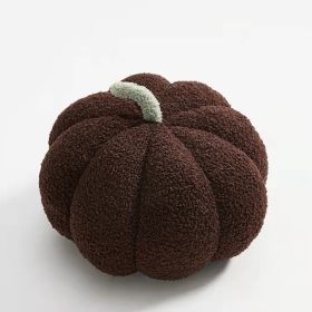 Simple Small Pumpkin Pillow Cute Sofa Cushion (Option: Dark Brown-18cm)