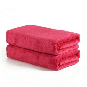 Large Cotton Absorbent Quick Drying Lint Resistant Towel (Option: Rose Red Thickening-80x190cm)