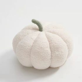 Simple Small Pumpkin Pillow Cute Sofa Cushion (Option: White-18cm)