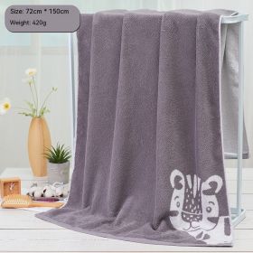 Cartoon Cute Home Cotton Travel Thickened Water-absorbing Quick-drying Soft Bath Towel (Option: Gray-72 ï¿½ï¿½ 150cm)