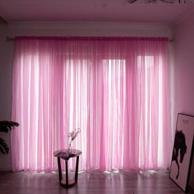 Simple And Modern Balcony Solid Color Gauze Curtain (Option: Rose red-1.5x2.7Hook)