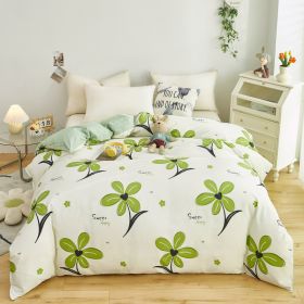 Cotton Single And Double Student Dormitory Three Piece Quilt Cover (Option: Small sweet wind is white-Double Quilt Cover 180x 220cm)