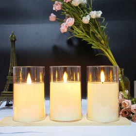 Led Electronic Luminous Candle Imitation Transparent Glass (Option: 7.5X12.5CM-Water drop core)