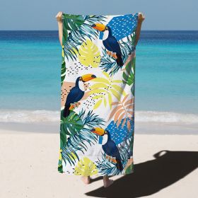 Absorbent Quick-drying Microfiber Bath Towel For Swimming (Option: Jungle parrot-180x90CM)