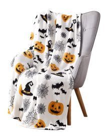 Halloween Pumpkin Bat Holiday Printing Flannel Blanket (Option: No 2-70x100cm)