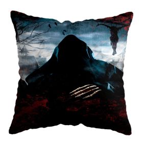 Linen Skull Halloween Pillow Cover (Option: 45x45cm-A29)