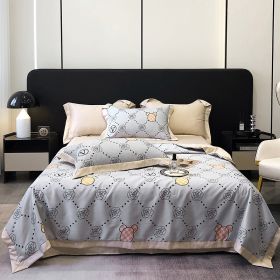 Tencel Summer Duvet Four-piece Washed Silk (Option: Bailey Grey-Summer Quilt 200x230cm)