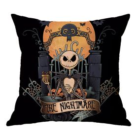 Linen Skull Halloween Pillow Cover (Option: 45x45cm-A08)