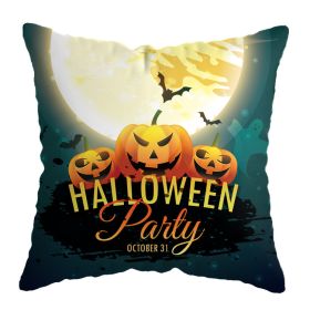 Linen Skull Halloween Pillow Cover (Option: 45x45cm-A20)