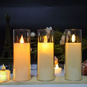 Led Electronic Luminous Candle Imitation Transparent Glass (Option: 5.5X15CM-Bullets)