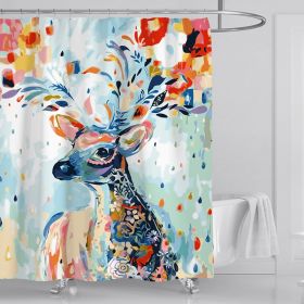 Mandala Starry Sky DIY Polyester Shower Curtain Waterproof (Option: The deer-180x200cm)