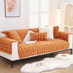 Warm Sofa Bubble Plush Pillowcase Pillow (Option: Brown-30x50cm pillow)