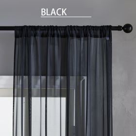 Modern And Simple Pure Color Cotton And Linen Window Screen (Option: Black-150x250CM)