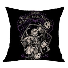 Linen Skull Halloween Pillow Cover (Option: 45x45cm-A18)