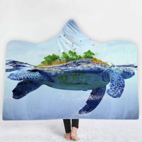 New Ocean Turtle Series Hooded Blanket Cape (Option: 1style-150x200cm)