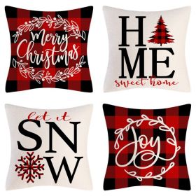 Home Decoration Christmas Pillow Cover Four-piece Set (Option: Style 29-45x45cm)