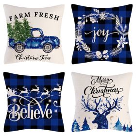 Home Decoration Christmas Pillow Cover Four-piece Set (Option: Model 8-45x45cm)