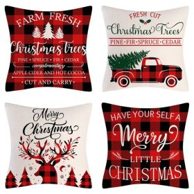 Home Decoration Christmas Pillow Cover Four-piece Set (Option: Style 17-45x45cm)