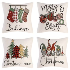 Home Decoration Christmas Pillow Cover Four-piece Set (Option: Style 63-45x45cm)