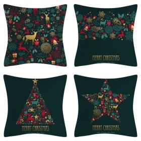 Home Decoration Christmas Pillow Cover Four-piece Set (Option: Style 61-45x45cm)