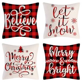 Home Decoration Christmas Pillow Cover Four-piece Set (Option: Style 23-45x45cm)