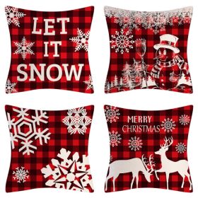 Home Decoration Christmas Pillow Cover Four-piece Set (Option: Style 68-45x45cm)