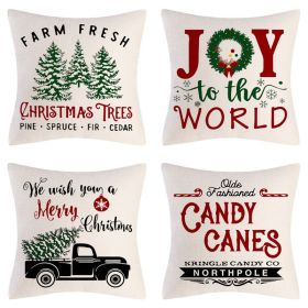 Home Decoration Christmas Pillow Cover Four-piece Set (Option: Style 20-45x45cm)