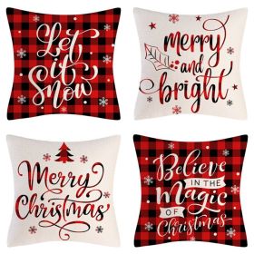 Home Decoration Christmas Pillow Cover Four-piece Set (Option: Style 25-45x45cm)