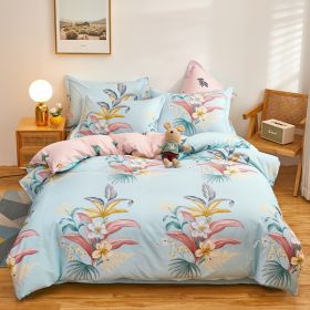 Cotton Single And Double Student Dormitory Three Piece Quilt Cover (Option: Blue Love-Double Quilt Cover 200X 230cm)