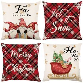 Home Decoration Christmas Pillow Cover Four-piece Set (Option: Style 80-45x45cm)