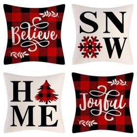 Home Decoration Christmas Pillow Cover Four-piece Set (Option: Style 21-45x45cm)