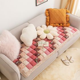 Retro Idyllic I Cotton Steamed Bread Non-slip Thickening Sofa Cushion (Option: Rose-60x160cm)