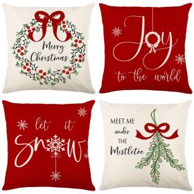 Home Decoration Christmas Pillow Cover Four-piece Set (Option: Style 78-45x45cm)