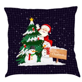 Christmas Car Pillow Cushion Gift (Option: H-45x 45 Linen Pillowcase)