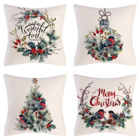 Home Decoration Christmas Pillow Cover Four-piece Set (Option: Style 36-45x45cm)