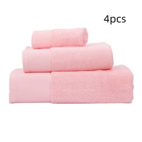 Cotton Towel, Absorbent Gift Towel, Bath Towel (Option: Pink-70x140cm 600g-4pcs)