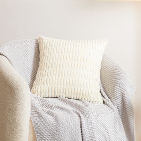 Home Sofa Decoration Pillow Cover Corduroy Without Core (Option: White-45x45cm pillowcase)