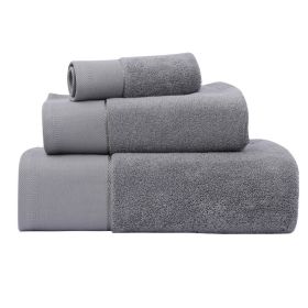 Cotton Towel Bath Towel Three Piece Water Absorbing Gift Towel Bath Towel Set (Option: Grey-3pieces)