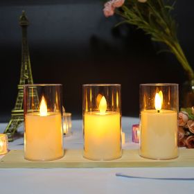 Led Electronic Luminous Candle Imitation Transparent Glass (Option: 5.5X10CM-Swing)