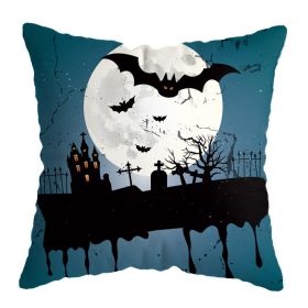 Linen Skull Halloween Pillow Cover (Option: 45x45cm-A28)