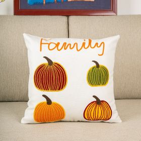 Pumpkin Embroidered Halloween Pillow Cover Lumbar Support (Option: Pumpkin 1-45 ï¿½ï¿½ 45cm-Excluding pillow covers)