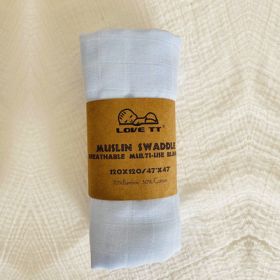 Pure Color Bamboo Cotton Wrap Towels For Newborn Babies (Option: Sky Blue-120x120cm)