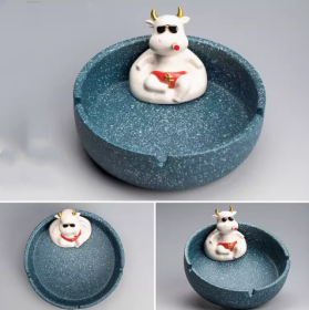 Ao Fan Personality Animal Ashtray Household (Option: Blue-L)