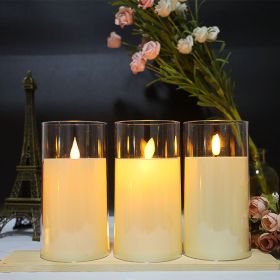 Led Electronic Luminous Candle Imitation Transparent Glass (Option: 7.5X15CM-Water drop core)