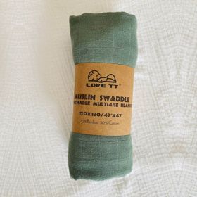 Pure Color Bamboo Cotton Wrap Towels For Newborn Babies (Option: Green-120x120cm)